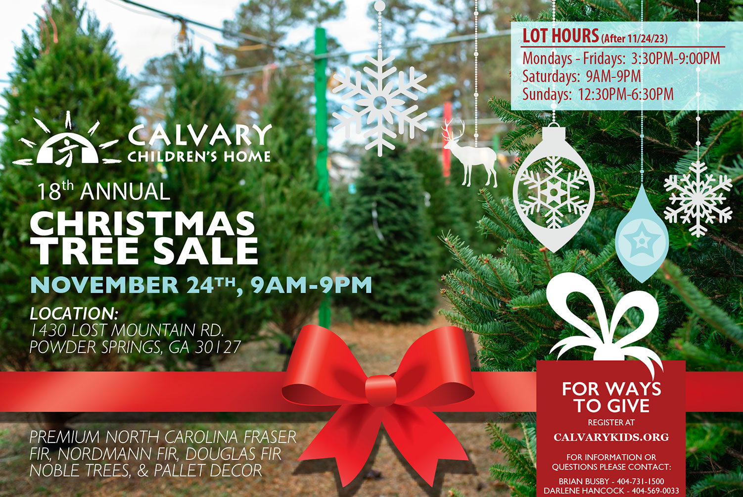 18th Annual Christmas Tree Sale Calvary Children's Home